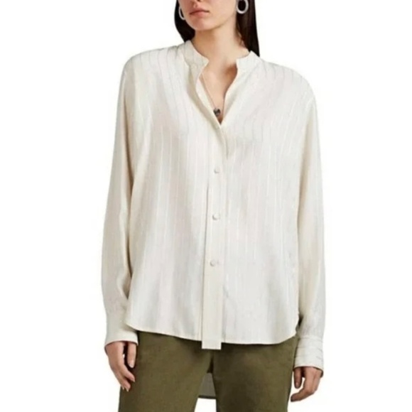 Rag & Bone Adrian Blouse in Striped Turtledove size XS - Picture 2 of 10